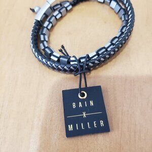 Bain x Miller Men's Bracelet Set Woven and Metal Beaded New with Tag